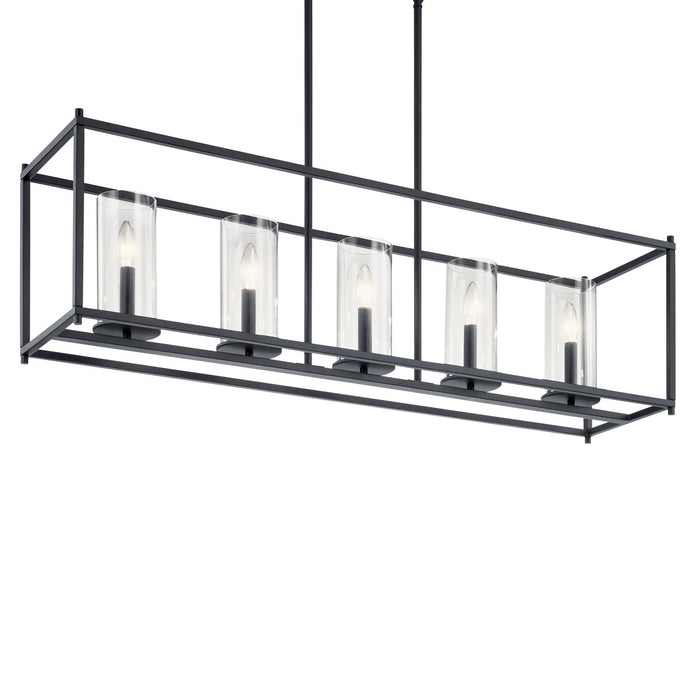 Five Light Linear Chandelier from the Crosby collection