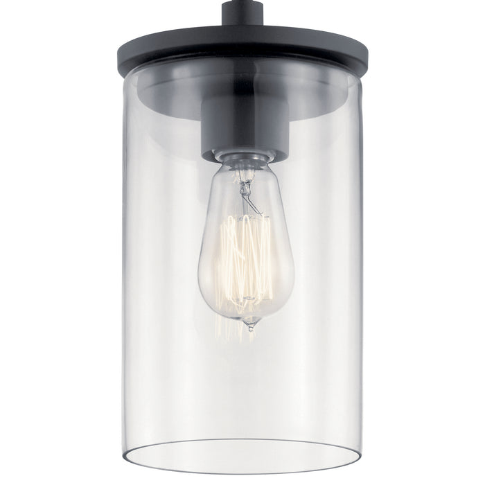 One Light Mini Pendant from the Crosby collection in Black finish