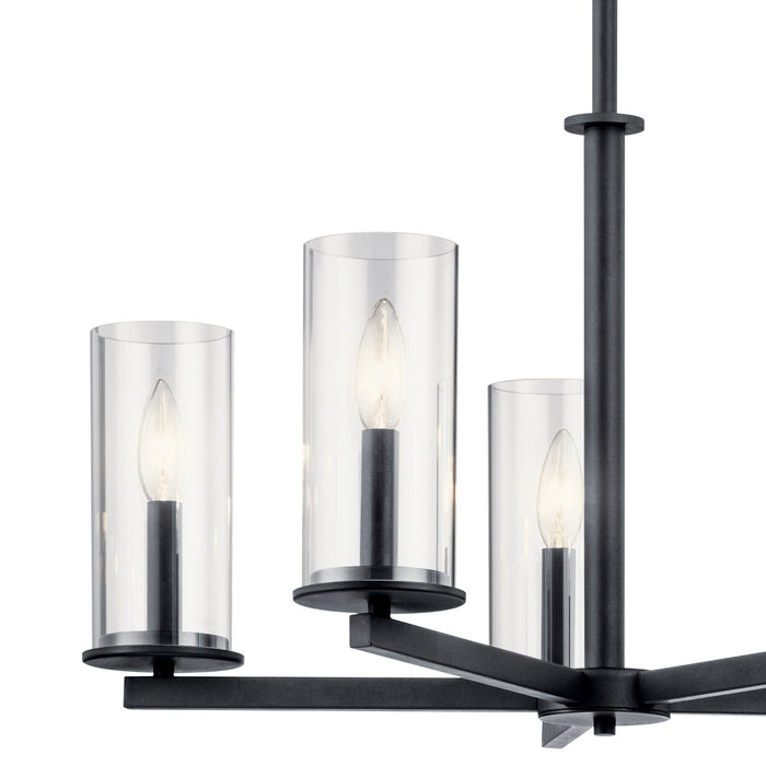 Five Light Chandelier from the Crosby collection in Black finish