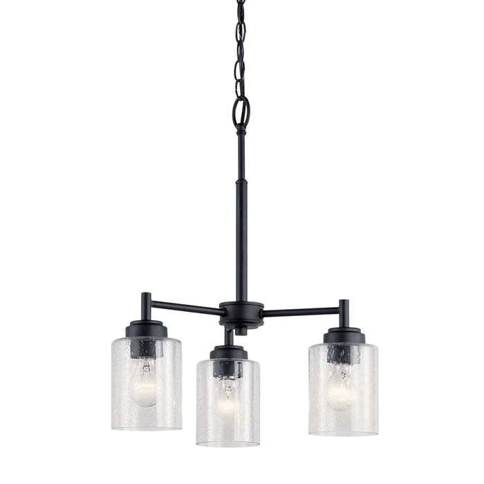 Three Light Mini Chandelier from the Winslow collection in Black finish