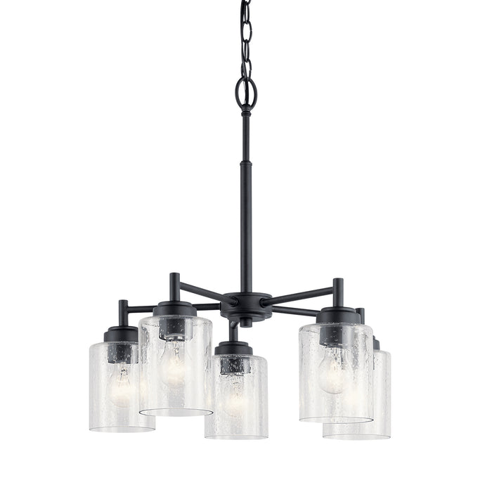 Five Light Chandelier from the Winslow collection in Black finish