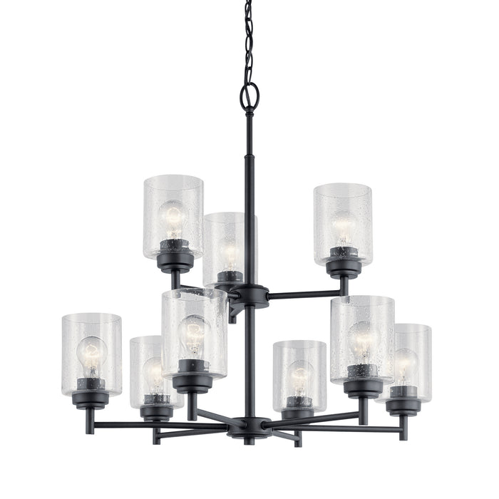 Nine Light Chandelier from the Winslow collection in Black finish