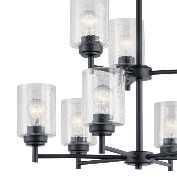 Nine Light Chandelier from the Winslow collection in Black finish