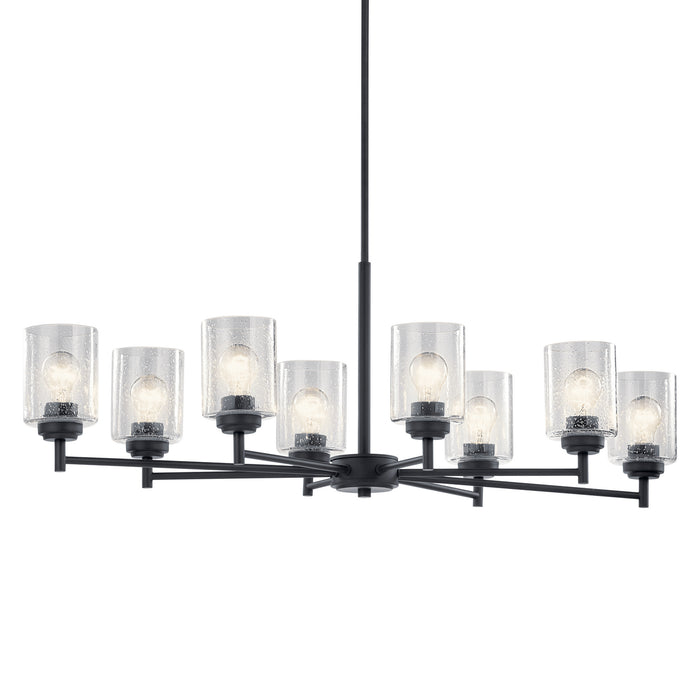 Eight Light Chandelier from the Winslow collection in Black finish