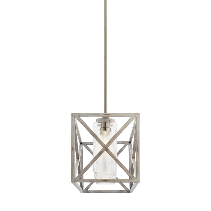 Seven Light Linear Chandelier from the Moorgate collection in Distressed Antique White finish