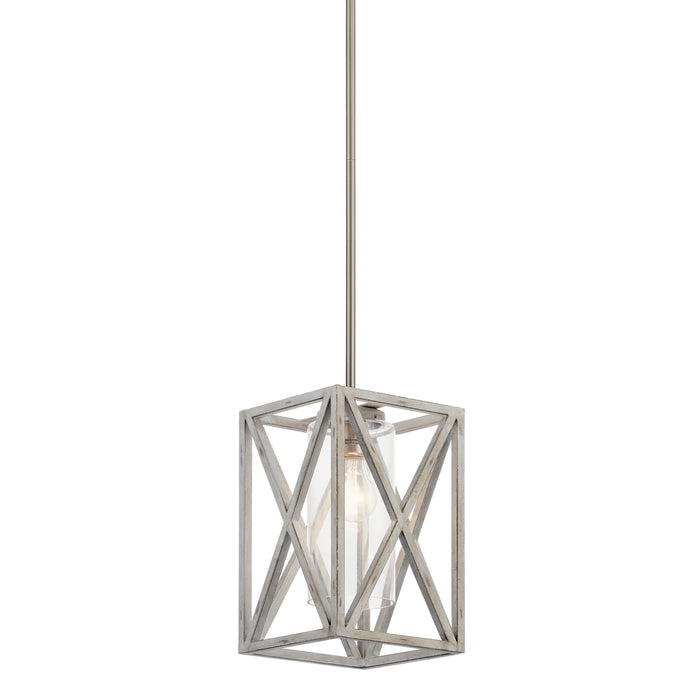 One Light Mini Pendant from the Moorgate collection in Distressed Antique White finish
