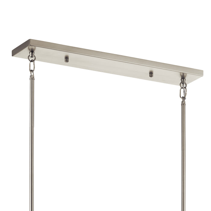 Seven Light Linear Chandelier from the Lente collection in Brushed Nickel finish