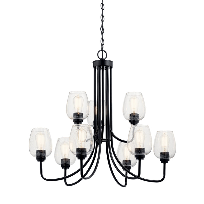 Nine Light Chandelier from the Valserrano collection in Black finish