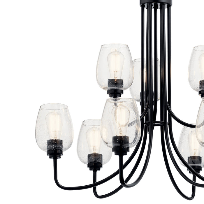 Nine Light Chandelier from the Valserrano collection in Black finish
