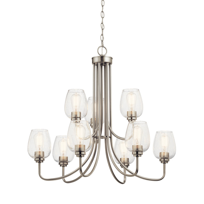 Nine Light Chandelier from the Valserrano collection in Brushed Nickel finish