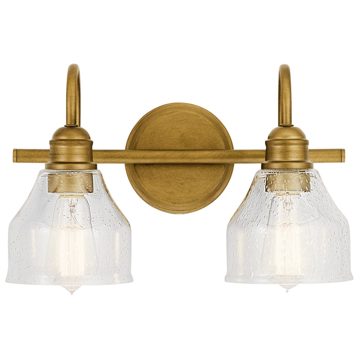 Two Light Bath from the Avery collection in Natural Brass finish