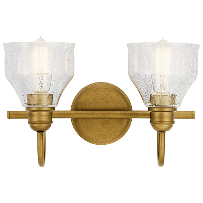 Two Light Bath from the Avery collection in Natural Brass finish