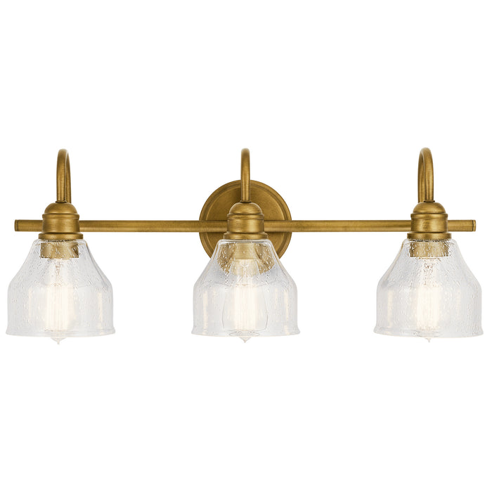 Three Light Bath from the Avery collection in Natural Brass finish