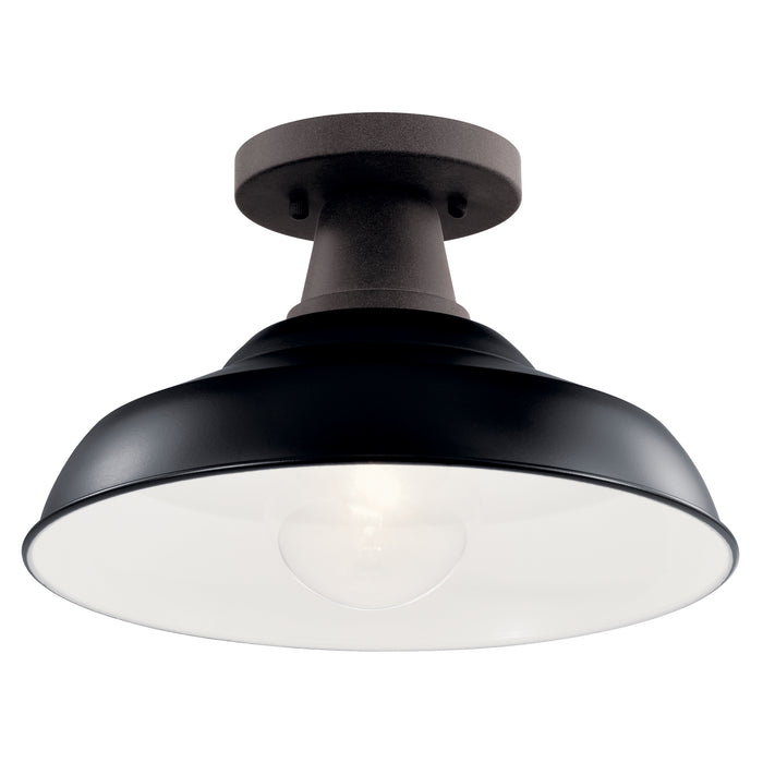 One Light Outdoor Pendant/Semi Flush Mount from the Pier collection in Black finish
