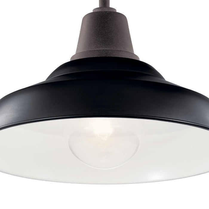 One Light Outdoor Pendant/Semi Flush Mount from the Pier collection in Black finish