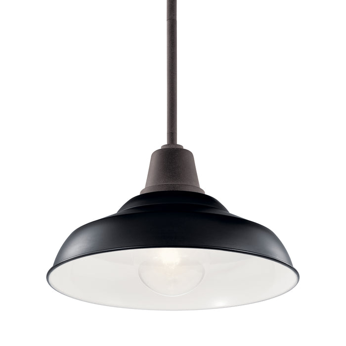 One Light Outdoor Pendant/Semi Flush Mount from the Pier collection in Black finish