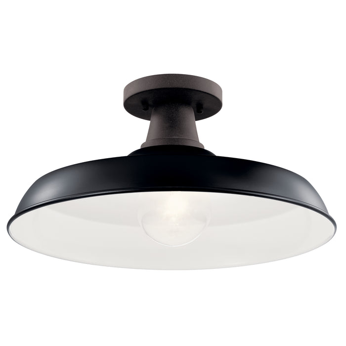 One Light Outdoor Pendant/Semi Flush Mount from the Pier collection in Black finish