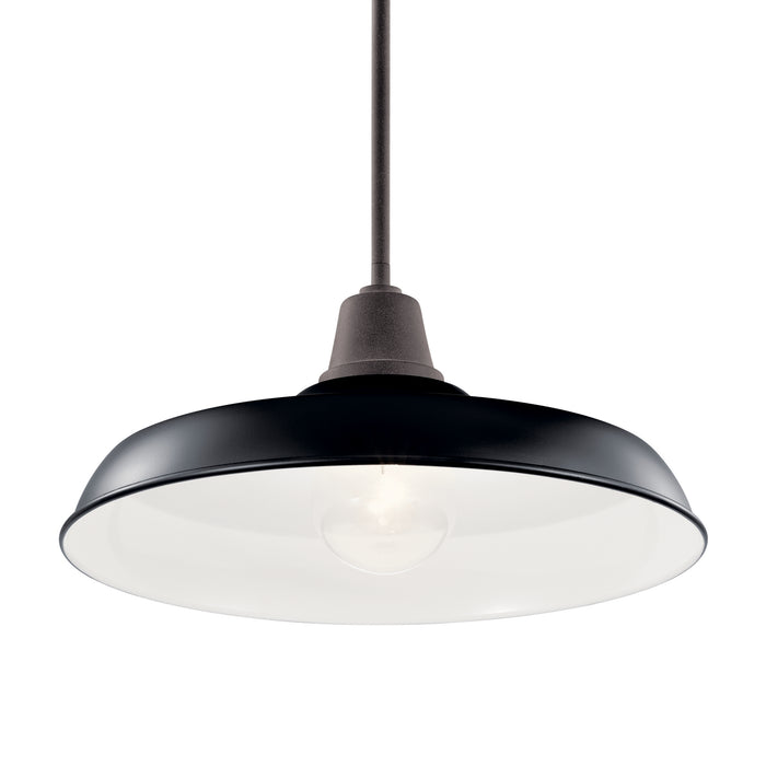 One Light Outdoor Pendant/Semi Flush Mount from the Pier collection in Black finish