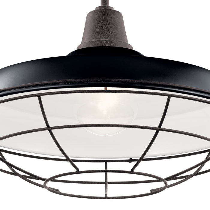 One Light Outdoor Pendant/Semi Flush Mount from the Pier collection in Black finish
