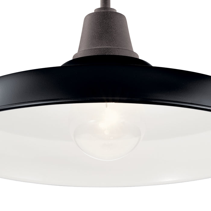 One Light Outdoor Pendant/Semi Flush Mount from the Pier collection in Black finish