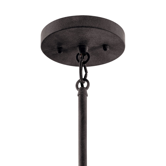 One Light Outdoor Pendant/Semi Flush Mount from the Pier collection in Black finish
