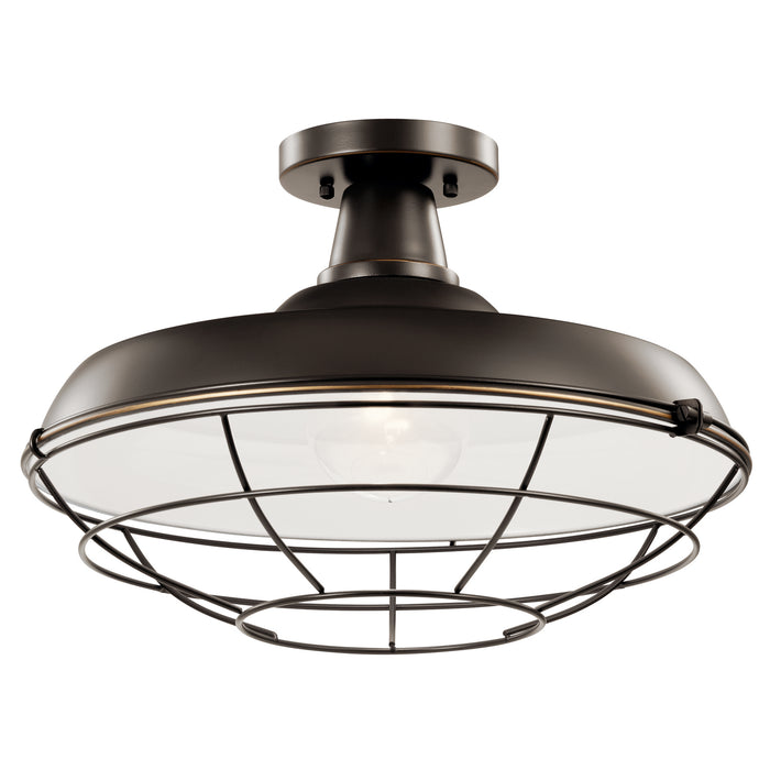 One Light Outdoor Pendant/Semi Flush Mount from the Pier collection in Olde Bronze finish