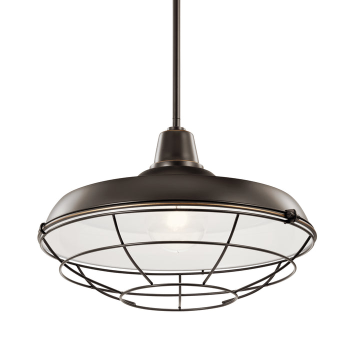 One Light Outdoor Pendant/Semi Flush Mount from the Pier collection in Olde Bronze finish