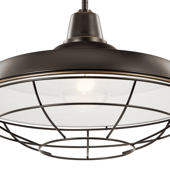 One Light Outdoor Pendant/Semi Flush Mount from the Pier collection in Olde Bronze finish