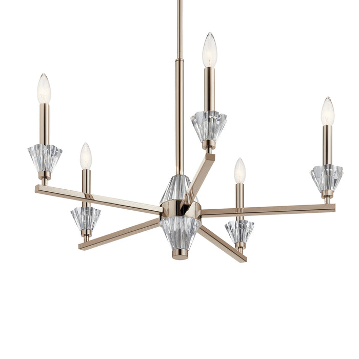 Five Light Chandelier from the Calyssa collection in Polished Nickel finish