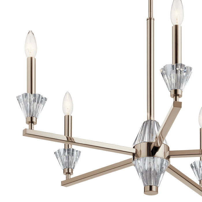 Five Light Chandelier from the Calyssa collection in Polished Nickel finish