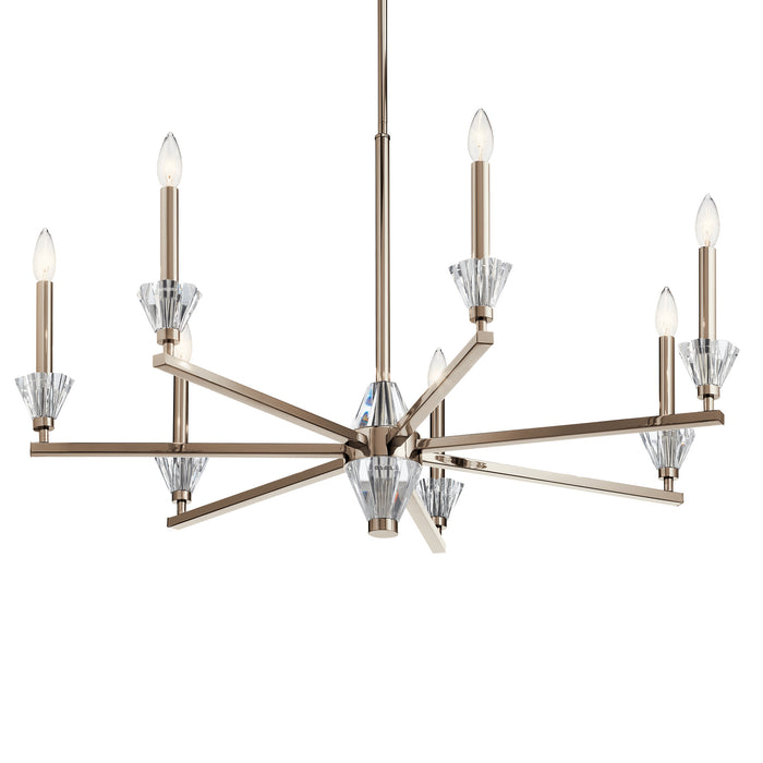Seven Light Chandelier from the Calyssa collection in Polished Nickel finish