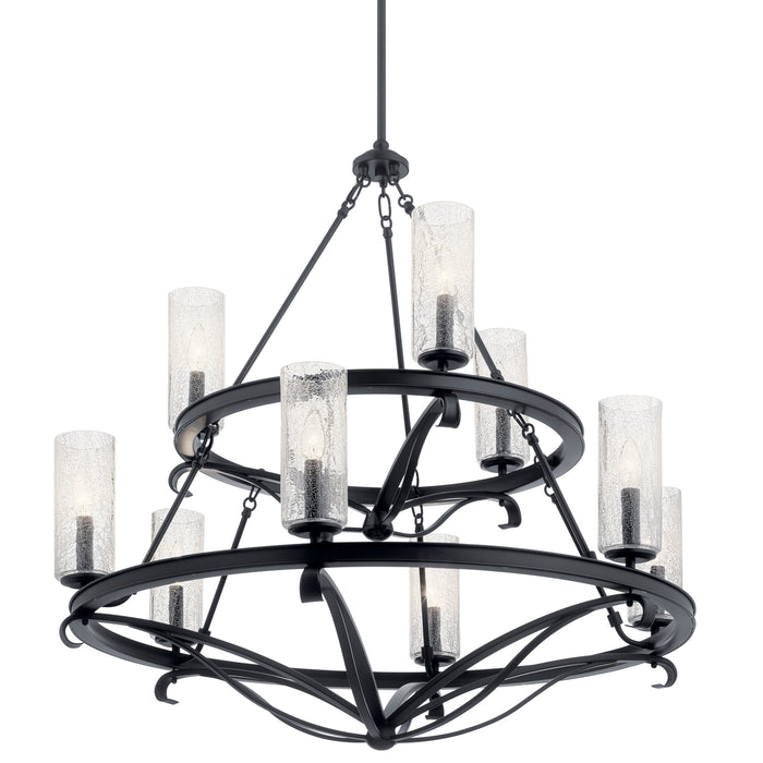 Nine Light Chandelier from the Krysia collection in Black finish