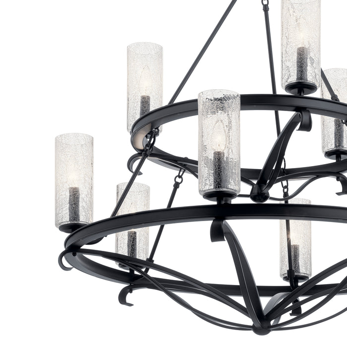 Nine Light Chandelier from the Krysia collection in Black finish