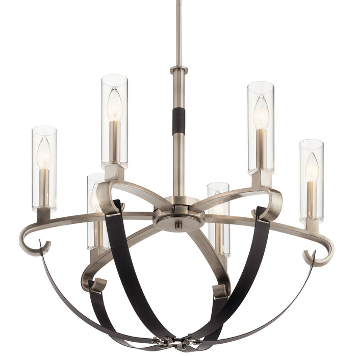 Six Light Chandelier from the Artem collection in Classic Pewter finish