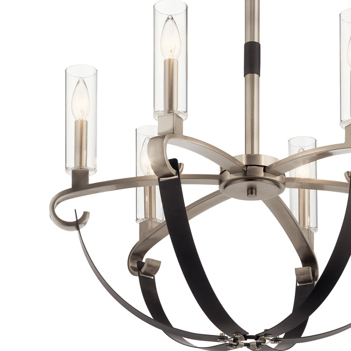 Six Light Chandelier from the Artem collection in Classic Pewter finish