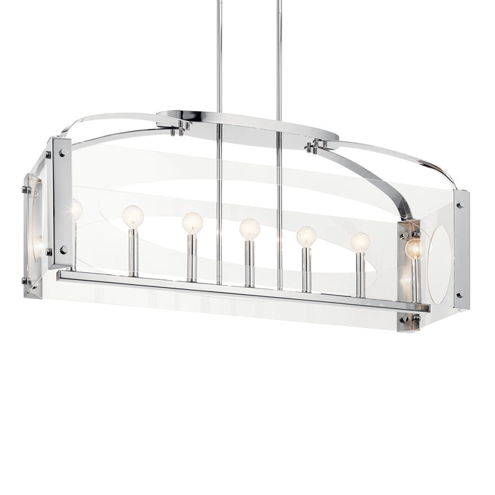 Seven Light Linear Chandelier from the Pytel collection in Chrome finish
