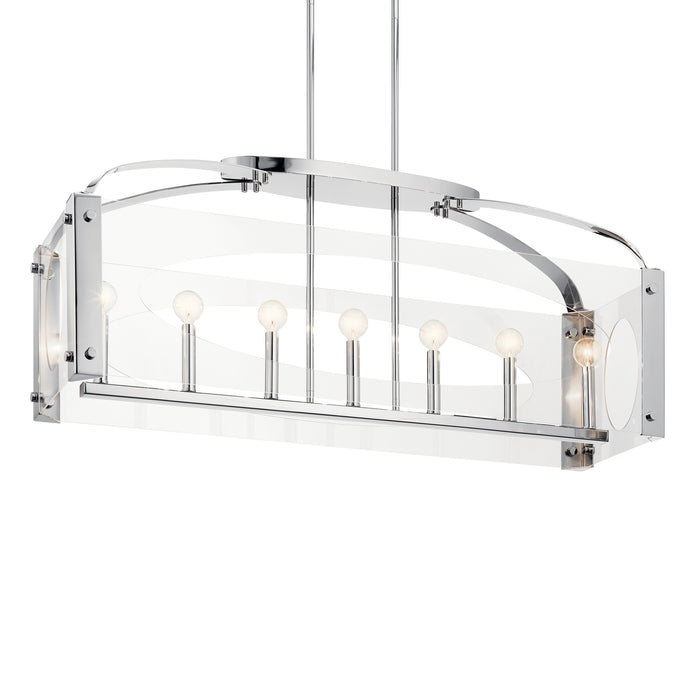 Seven Light Linear Chandelier from the Pytel collection in Chrome finish
