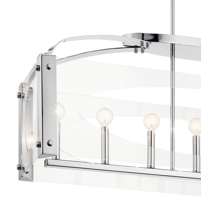 Seven Light Linear Chandelier from the Pytel collection in Chrome finish