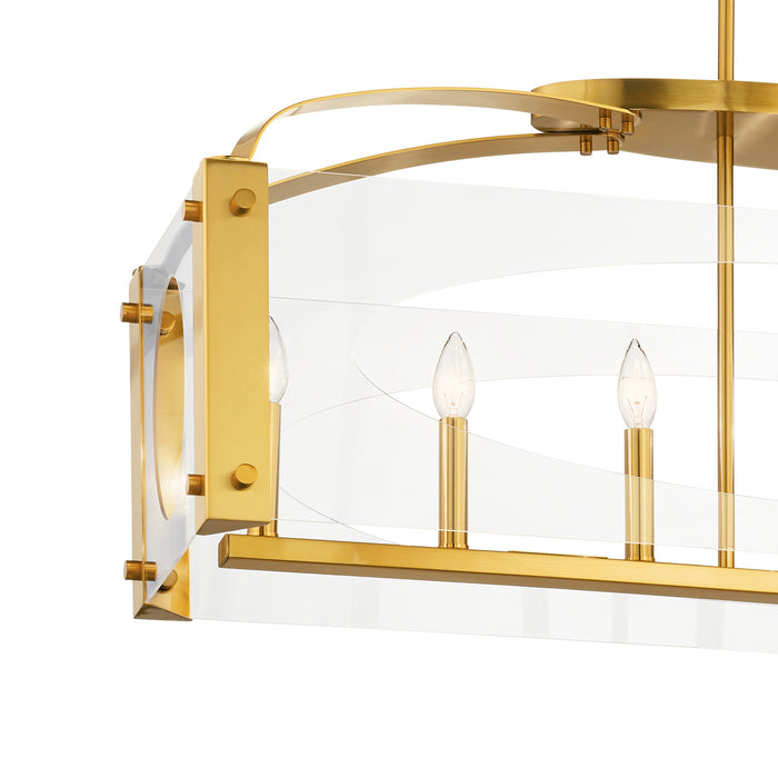 Seven Light Linear Chandelier from the Pytel collection in Fox Gold finish