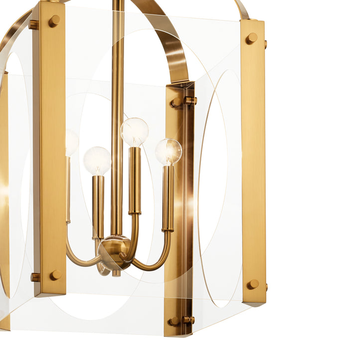 Four Light Foyer Pendant from the Pytel collection in Fox Gold finish