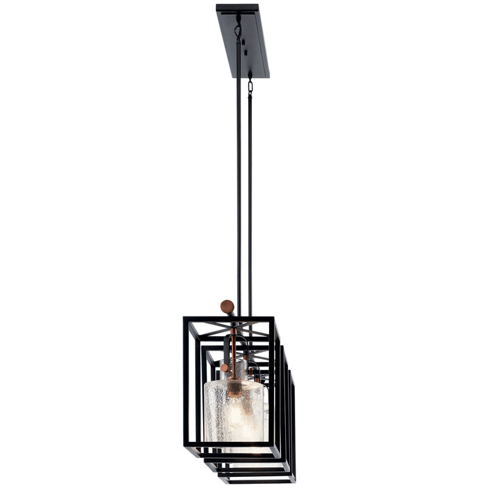 Three Light Linear Chandelier from the Kitner collection in Black finish