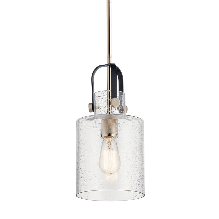 One Light Pendant from the Kitner collection in Polished Nickel finish