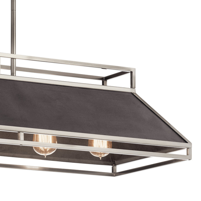 Five Light Linear Chandelier from the Grendel collection in Classic Pewter finish
