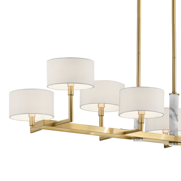 Eight Light Linear Chandelier from the Laurent collection in Champagne Gold finish