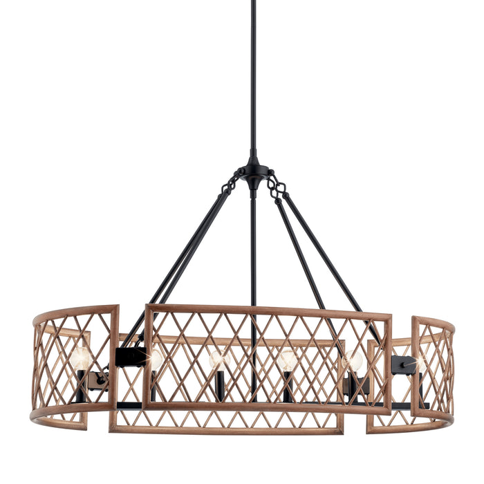 Six Light Chandelier from the Oana collection in Palm finish
