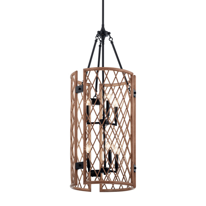 Six Light Foyer Chandelier from the Oana collection in Palm finish