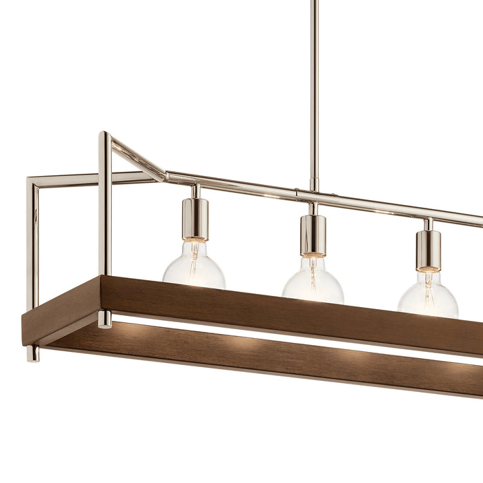 Five Light Linear Chandelier from the Tanis collection in Auburn Stained Finish finish