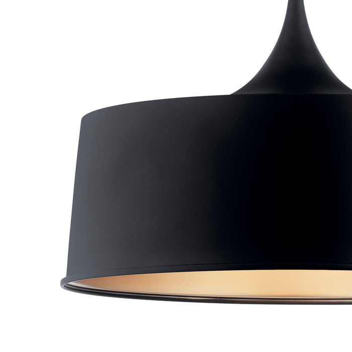 One Light Pendant/Semi Flush Mount from the Elias collection in Black finish