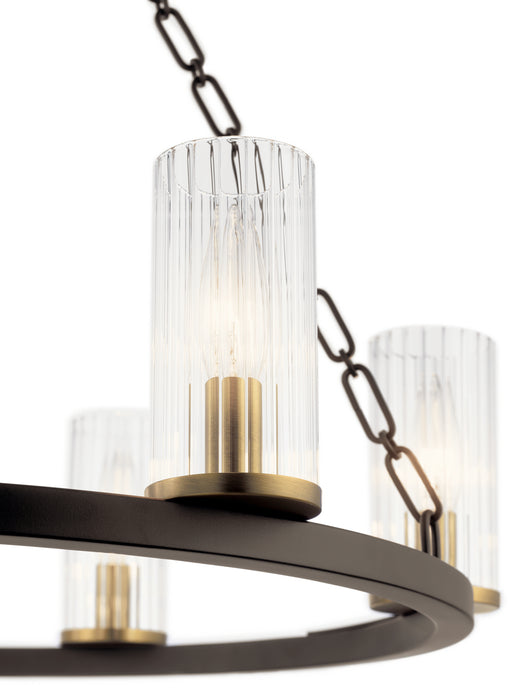 Six Light Chandelier from the Mathias collection in Olde Bronze finish