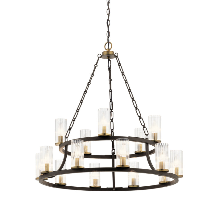 15 Light Chandelier from the Mathias collection in Olde Bronze finish